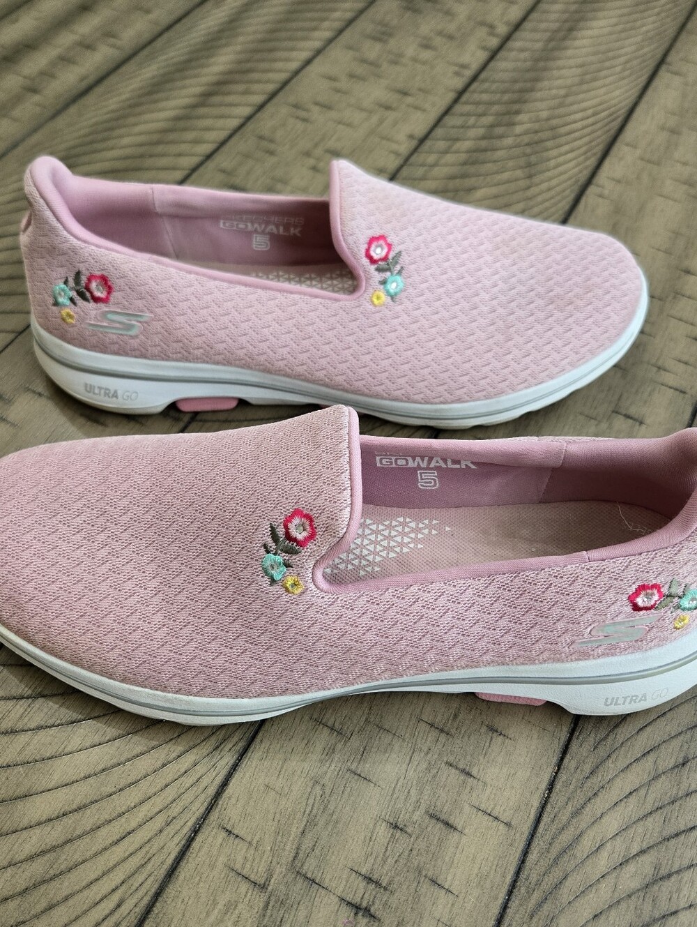 Skechers GoWalk 5 Pink Slip Ons